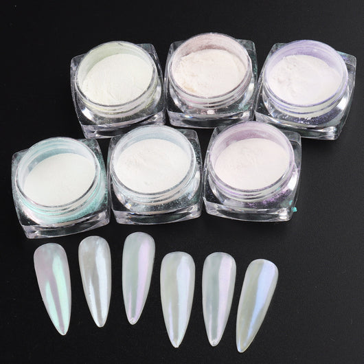 Polvo Aurora Perlado Luminoso para Decoración de Uñas DIY