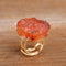 Fashion Irregular Beads Gold Adjustable Ring Red Agate Gold