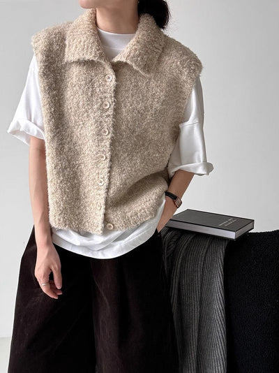 Chaleco Relajado para Mujer con Cuello Alto Superpuesto - Image 23