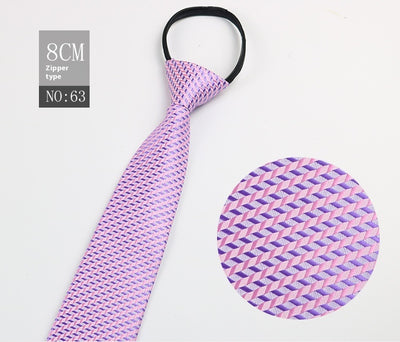 Corbata Negra Rayada Azul con Cierre Rápido - Corbata Ejecutiva Lazy Zip - Image 64