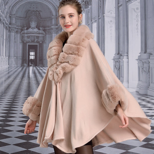 Capa Chal de Pelaje de Conejo Rex para Mujer - Image 22