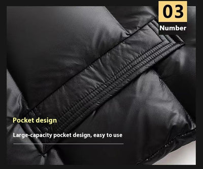 Chaqueta de Plumón Invierno Hombre con Grafeno - Abrigo Térmico Impermeable Negro y Dorado - Image 19