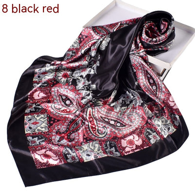 Pañuelo de Seda Estampado Clásico Retro - Versátil y Elegante para Primavera - Image 10