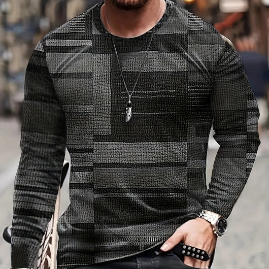 Playera Manga Larga Cuello Redondo con Estampado Digital 3D para Hombre - Image 5