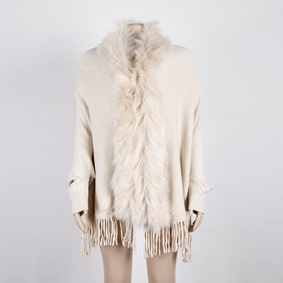 Capa Cardigan con Cuello de Piel y Flecos para Otoño e Invierno - Image 13