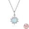 Collar Plata Esterlina S925 para Mujer con Baño de Platino y Diseño de Sol
