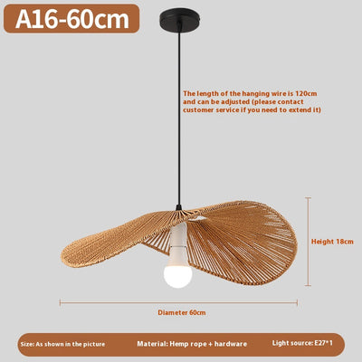 Lámpara Colgante de Ratán Tejido Estilo Chino Contemporáneo - Image 12