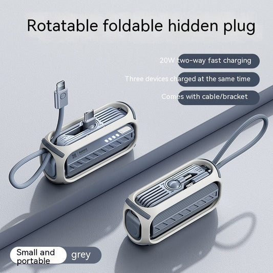 Powerbank Plegable 5000mAh con Carga Rápida 20W y Soporte Integrado