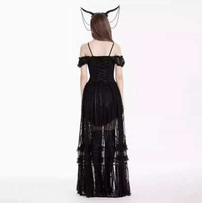 Vestido Gótico Romántico de Encaje Elegante Retro - Image 3