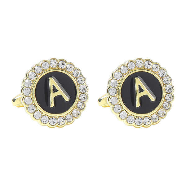Gemelos Franceses de Diamante Redondo con 26 Letras para Hombre - Image 6