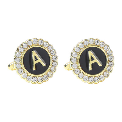 Gemelos Franceses de Diamante Redondo con 26 Letras para Hombre - Image 6