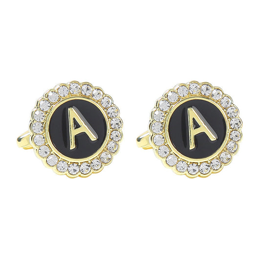 Gemelos Franceses de Diamante Redondo con 26 Letras para Hombre - Image 6