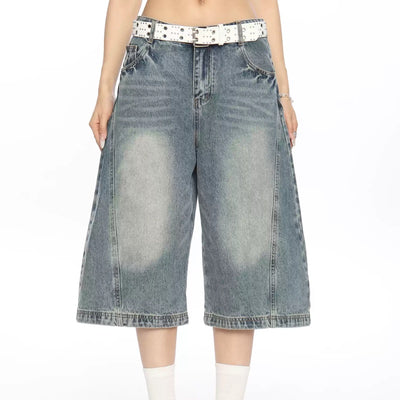 Pantalones Cortos Vaqueros Clásicos Sueltos y Rectos para Verano - Image 3