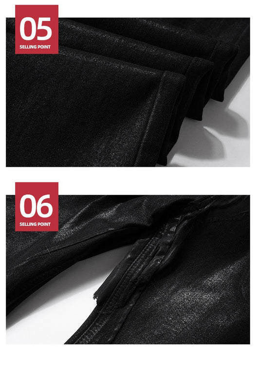 Pantalones Bootcut de Vinilo con Costuras Desgastadas - Image 14
