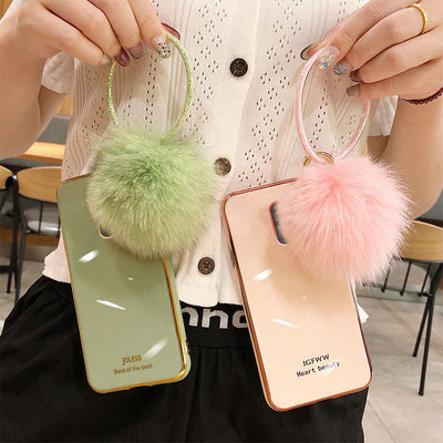 Funda Protectora de Silicona con Pulsera de Bola Electrochapada para Teléfono