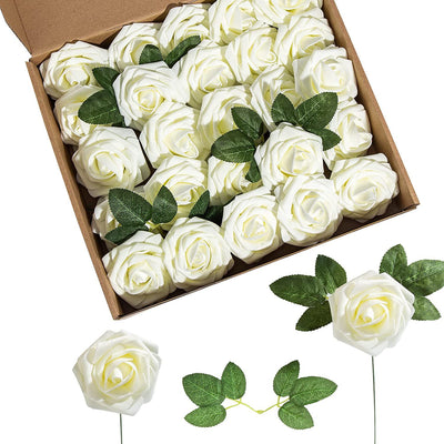 Rosas de Espuma PE con Tallo y Hojas - 25 Flores Decorativas para Bodas y San Valentín - Image 20