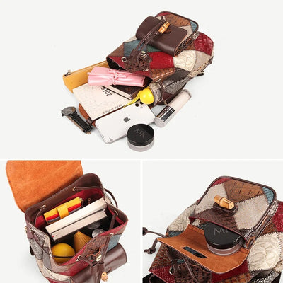 Mochila de Cuero para Viajes con Cordón Ajustable - Image 6