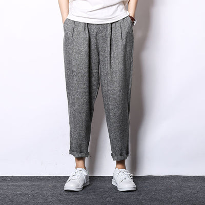 Pantalones Capri Casuales de Algodón y Lino - Image 8