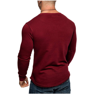 Suéter Clásico de Cuello Redondo para Hombre en Colores Sólidos - Image 3