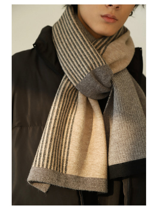 Bufanda Reversible a Rayas con Bloques de Color - Calidez y Grosor Premium - Image 11