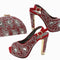 Zapatos Stiletto Burdeos con Pedrería - Punta Abierta Elegante