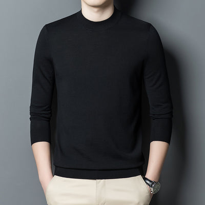 Suéter Tejido de Cuello Redondo para Hombre - Colores Sólidos - Image 8