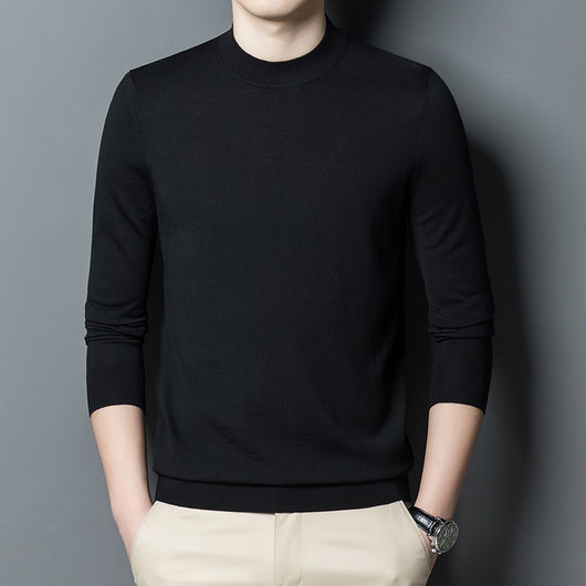 Suéter Tejido de Cuello Redondo para Hombre - Colores Sólidos - Image 8