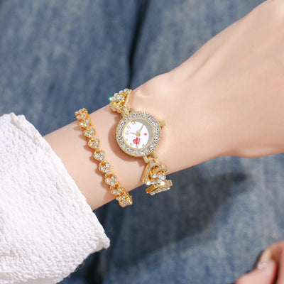 Reloj de Pulsera Dama con Diamante en Forma de Corazón y Esfera Pequeña - Image 10