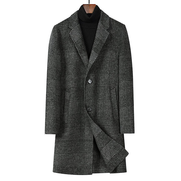 Abrigo de Lana Reversible a Cuadros para Hombre