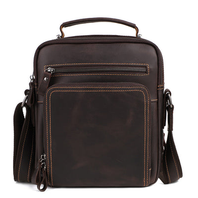 Bolsa de Cuero para Hombre Estilo Retro con Gran Capacidad - Image 9