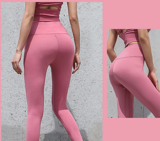 Pantalones Deportivos Cintura Alta con Efecto Realce en Cadera Melocotón - Image 25