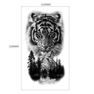Tatuaje Temporal Transferible - Patrón Animal Tigre y León Media Manga - Image 8