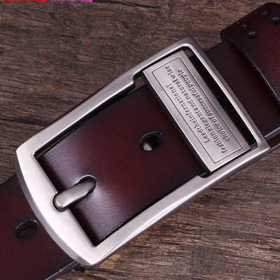 Cinturón de Cuero para Hombre con Hebilla de Pasador - Estilo Casual y Formal - Image 4