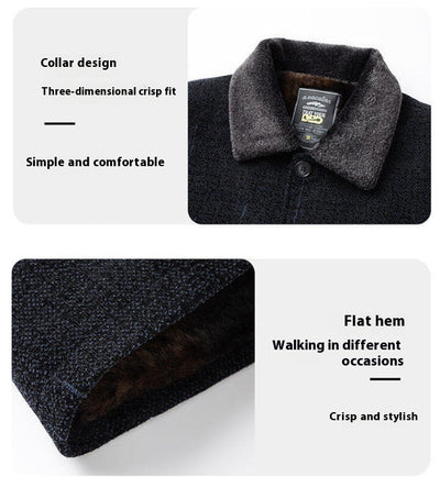 Abrigo Acolchado de Chenilla para Hombre Adulto Mayor - Chaqueta Térmica Forrada en Felpa - Image 13