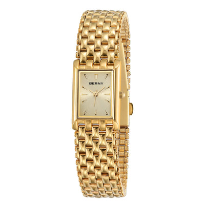Reloj de Cuarzo Rectangular Dorado Ultrafino para Hombre - Image 8