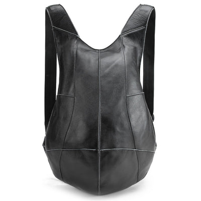 Mochila de Cuero Crazy Horse Retro para Hombre - Estilo Universitario Marrón Oscuro - Image 4