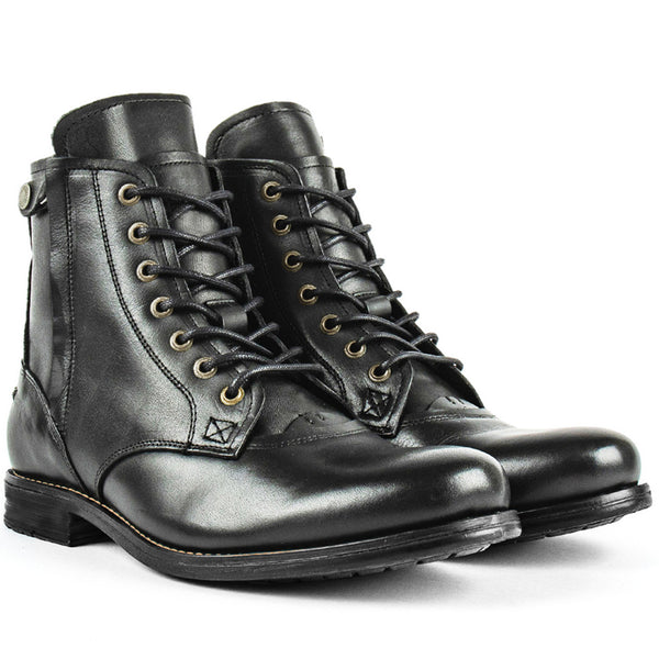 Botas Vaqueras Retro Hombre con Cordones Martin Punta Redonda Tacón Bajo - Image 7