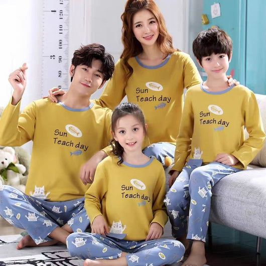 Pijamas Familiares de Algodón con Diseños Infantiles - Manga Larga - Image 13