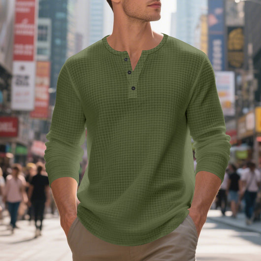 Camiseta Manga Larga Henry Estilo Retro - Image 17