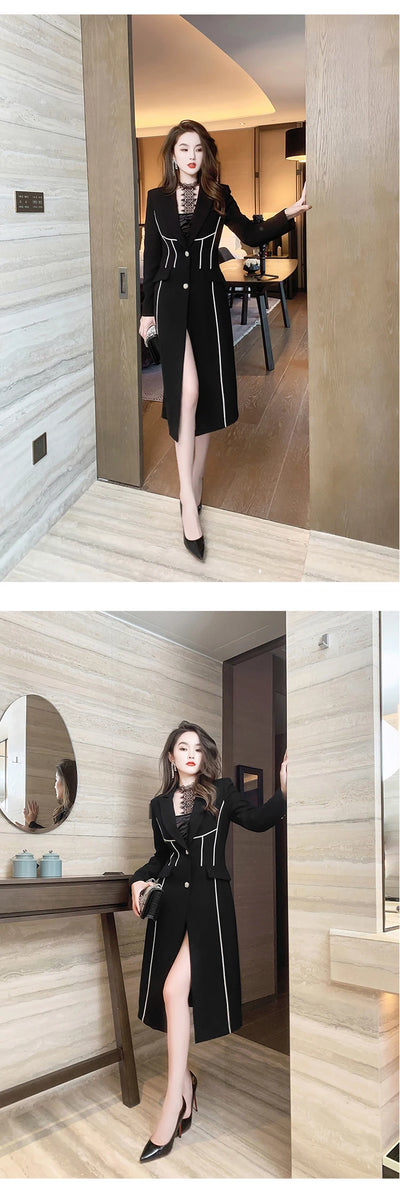 Abrigo Trinchera Negro Midi Elegante para Mujer - Image 14