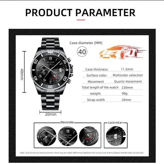 Reloj Deportivo Sumergible Verde Acero Inoxidable Calendario Luminoso Cuarzo - Image 15