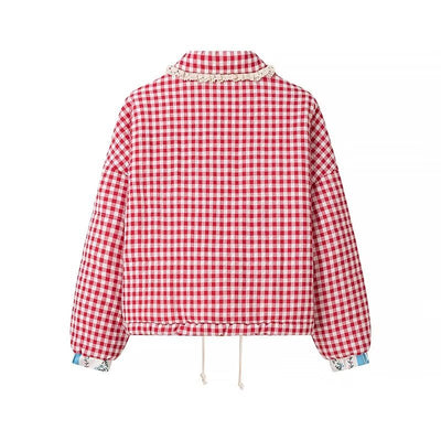 Abrigo Acolchado de Cuadros para Mujer - Calidez y Estilo - Image 11