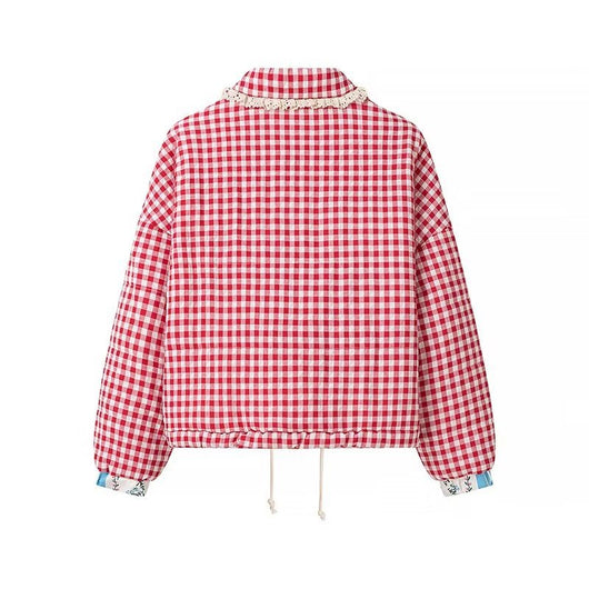 Abrigo Acolchado de Cuadros para Mujer - Calidez y Estilo - Image 11