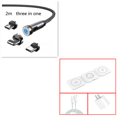 Cable Magnético 3 en 1 de 540° Rotativo - Carga Rápida Android, USB-C y Lightning - Image 39