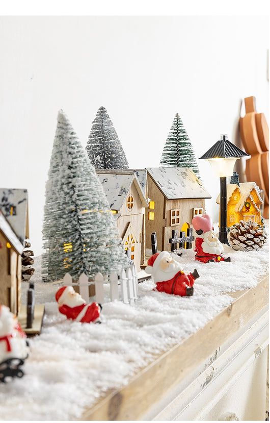 Adorno Navideño Cabaña Luminosa con Paisaje en Miniatura - Image 22