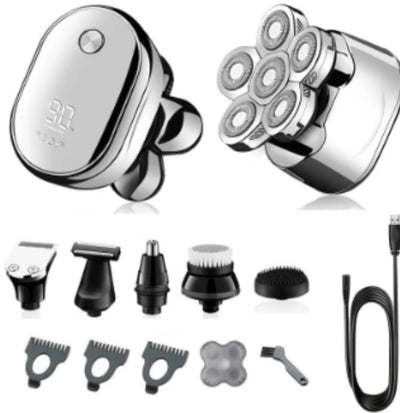 Afeitadora Eléctrica 6 en 1 para Hombre con Trimmer de Cejas y 6 Cabezales - Image 17