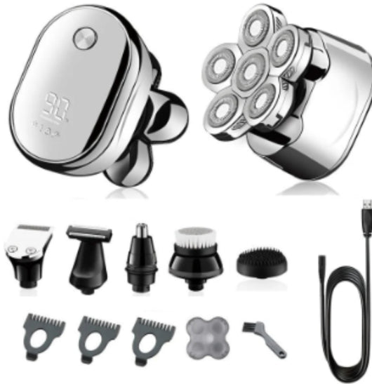 Afeitadora Eléctrica 6 en 1 para Hombre con Trimmer de Cejas y 6 Cabezales - Image 17