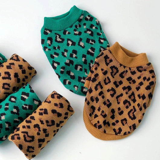 Suéter Leopardo Tejido para Perros Pequeños y Gatos - Image 3