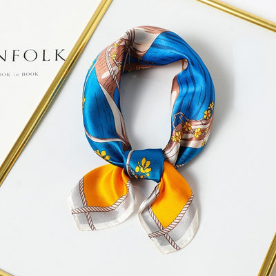 Pañuelo de Seda Cuadrado para Mujer - Diseño Estampado Versátil Primavera Verano - Image 29