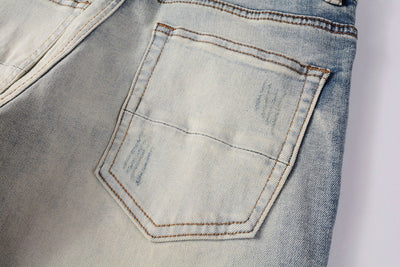 Pantalones Vaqueros Rotos Estilo Street Parches Rodillas Expuestas - Image 12